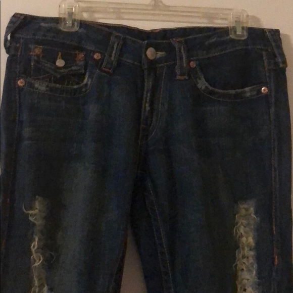 True Religion Distressed Dark Jeans SZ 31 - Picture 3 of 6